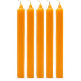 100x Bulk Solid Colour Dinner Candles - Rustic Mango