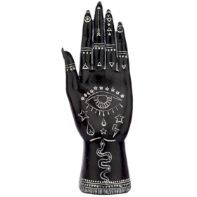 Black and White Mantric Hand/Tarot Hand Palm Small