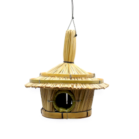 6x Small Round Seagrass Bird Box 17x17cm