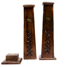 2x Box of 2 Tapered Incense Tower - Mango Wood