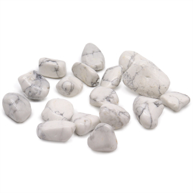 18x XL Tumble Stones - Howlite, White
