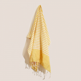 Cotton Pareo Throw - 100x180 cm - Sunny Yellow