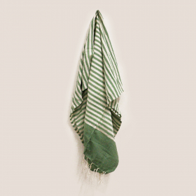 Cotton Pareo Throw - 100x180 cm - Picnic Green