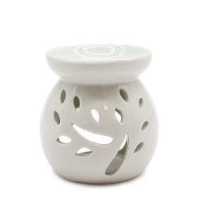 Sm Classic White Oil Burner - Tree Cut-out