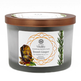 Sweet Ginger and Tiger Eye Gemstone Candle - Viality