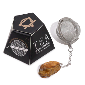 3x Raw Gemstone Tea Strainer - Gold Tigers Eye