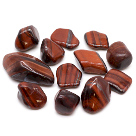 12x Medium African Tumble Stone - Tiger\'s Eye - Red