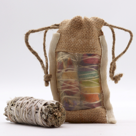 10x Small Washed Jute Pouch - 10x15cm