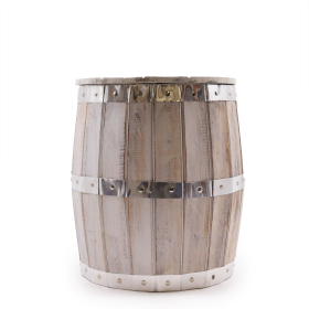 Beer Barrel Stool - Whitewash 38x32cm