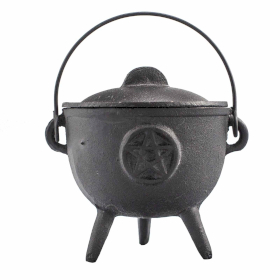 Cast Iron Cauldron with Pentagram 11x13cm