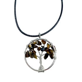 Tree of Life Pendant - Tiger Eye