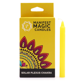 6x Manifest Magic Candles (set of 12) - Yellow - Solar Plexus Chakra