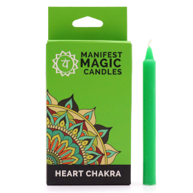 6x Manifest Magic Candles (set of 12) - Green - Heart Chakra
