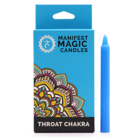 6x Manifest Magic Candles (set of 12) - Blue - Throat Chakra