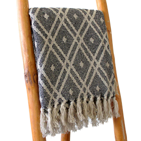 Boho Comfort Throw - 125x150cm - Black & Biege Regency