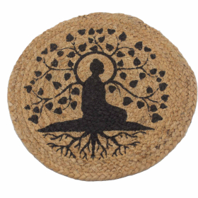 4x Natural Place Mat - Jute 30cm - Bodhi Tree Print