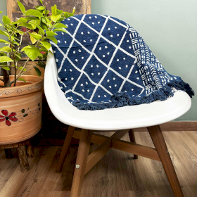 Handmade Indigo Throw - 170x120cm - Midnight Heerak