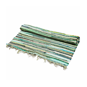 Small Rag Rug - 50x90cm - premium quality- Natural Greens