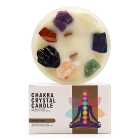 Large Chakra Crystal Candle - Seven Chakras