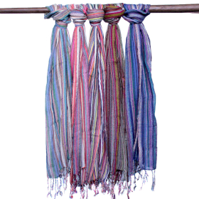 10x Indian Boho Scarves -56x183cm - Random Purples