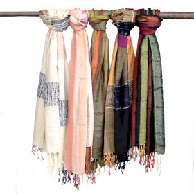 10x Lrg Indian Boho Scarves - 71x183cm - Random Greens