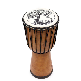 Tree of Life Wide Top Djembe Drum - 18cm