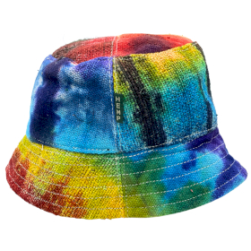 3x Patched Hemp & Cotton Boho Festival Hat - Tiedye