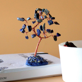 Gemstone Tree - Sodalite on Blue Agate Base (35 stones)