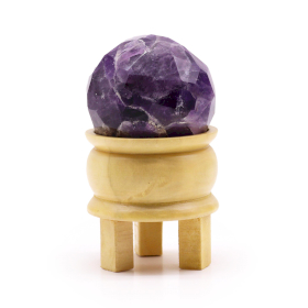 Gemstone Faceted Healing Ball & Stand - Amethyst