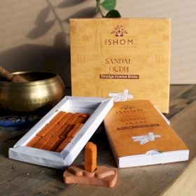 12x Ishom Incense Smudge Bricks and Burner - Sandal Wood