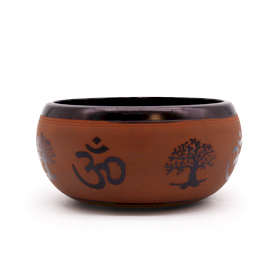 Earth Power Singing Bowl - Clay Om  Buddha - 16cm