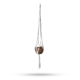 3x Macrame Pot Holder Classic - Natural Med Pot