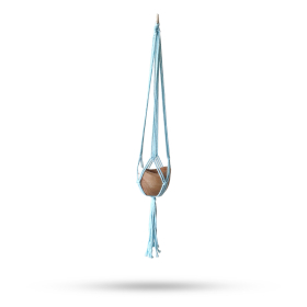3x Macrame Pot Holder Classic - Powder Blue Med Pot