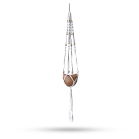 3x Macrame Pot Holder Beaded - Natural - 1Meter
