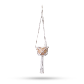 3x Macrame Hooped Pot Holder Small - Natural - 16cm Hoop