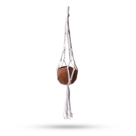 3x Macrame Small Drop Pot Holder - Natural - 75cm