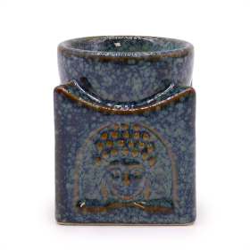 Square Buddha Oil Burner - Dusty Blue