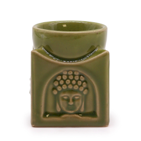 Square Buddha Oil Burner - Light Jade