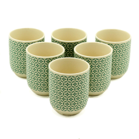 6x Herbal Tea Cup - Green Mosaic