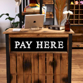 Pay Point Stand-up Table with Blackboard