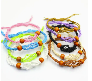 55x Crystal Gemstone Bracelet Cord 20-28cm/7.8-11inch - Mix Pack 5 of each colour