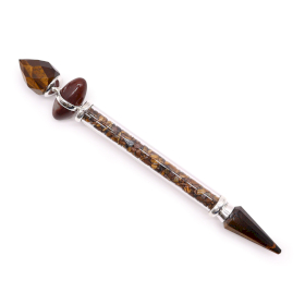 Shiva Lingam Magic Wand - 19.5cm - Tiger Eye - Confidence