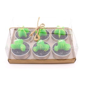 5x Set of 6 Monks Cactus Tealights in Gift Box