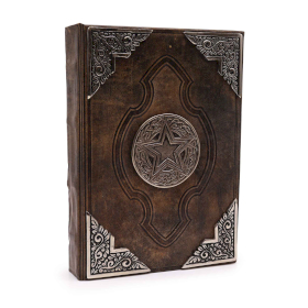 Hefty Brown Tan Book - Zinc Pentagon Decor - Deckle Edges Pages - 26x18cm