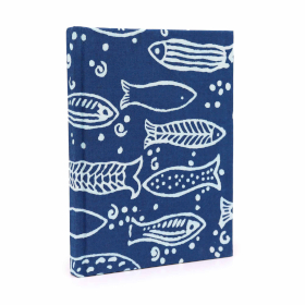 Cotton Bound Notebook 20x15cm - 96 pages - Indigo Fish