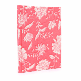 Cotton Bound Notebook 20x15cm - 96 pages - Pink Floral