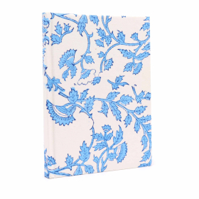 Cotton Bound Notebook 20x15cm - 96 pages - Pale Blue Floral