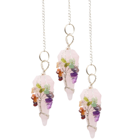 3x Magic Pendulum - Seven Chakra - Rose Quartz