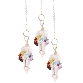 3x Magic Pendulum - Seven Chakra - Rock Quartz