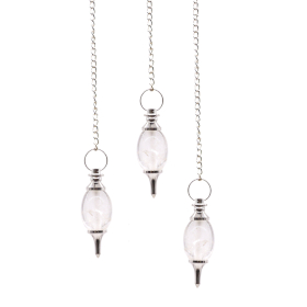 3x Lingam Shaped Gemstone Pendulum - Rock Quartz